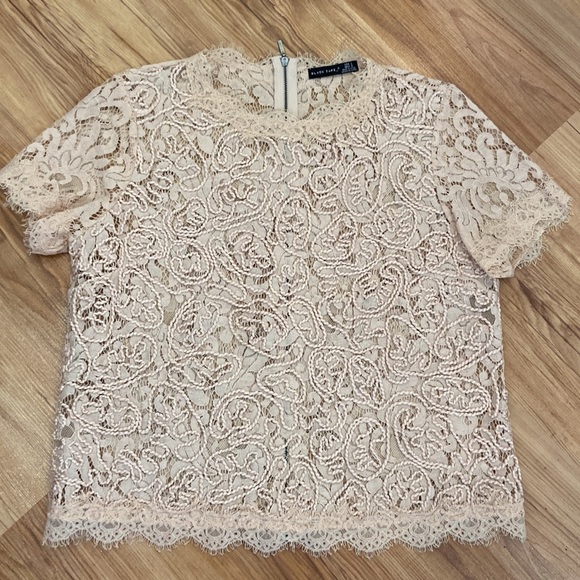 BLACK TAPE boxy zipper back Lacey top L - Picture 3 of 6